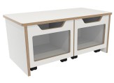Opbergbank rolbakken B82xD42xH40 cm Wit Tangara Groothandel voor Kinderopvang inrichting1